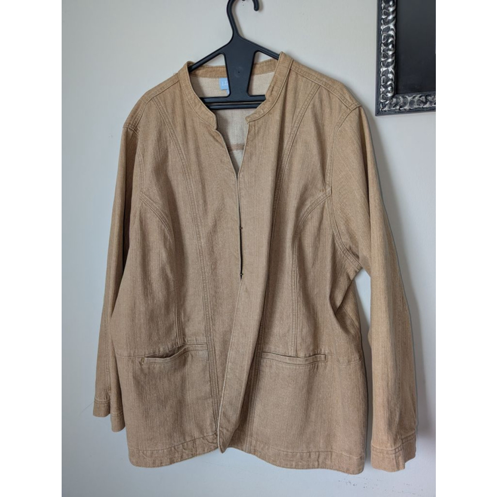 Liz & Me Tan Blazer denim 2X, women's